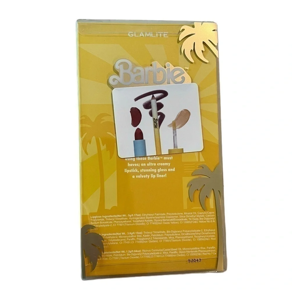 NEW BARBIE X GLAMLITE AT THE BEACH LIP KIT LIMITED EDITION
